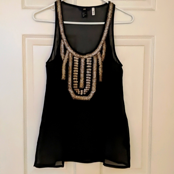 H&M Black sequined Tanktop - Picture 3 of 7